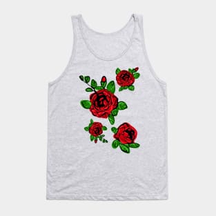 June Birth month flower  red rose Tank Top